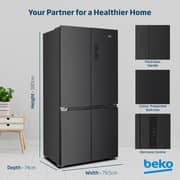 Beko Refrigerator 466 Liters Gross, 4 Doors, Low noise, NeoFrost Dual Cooling, GNO4662XPN - (Dark Inox)