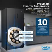 Beko Refrigerator 466 Liters Gross, 4 Doors, Low noise, NeoFrost Dual Cooling, GNO4662XPN - (Dark Inox)