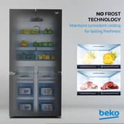 Beko Refrigerator 466 Liters Gross, 4 Doors, Low noise, NeoFrost Dual Cooling, GNO4662XPN - (Dark Inox)