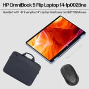 HP OmniBook 5 Flip 2-in-1 Convertible (2025) Laptop - 1st Series / Intel Core 7-150U / 14inch 2K / 1TB SSD / 24GB RAM / Intel Graphics / Windows 11H / English & Arabic Keyboard / Blue / Middle East Version- [14FP0028NE] + A08JSAA Briefcase + 2S9L1AA Mouse