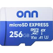 ONN Express MicroSDXC Memory Card 256GB White/Black