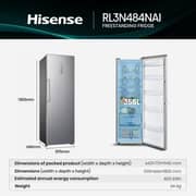 Hisense Upright Fridge 355L Silver - RL3N484NAI