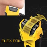Wahl Clean & Close Electric Shaver with Flex Foil, Waterproof & LED Display - Yellow  Black 2 Years Warranty - 07061-158