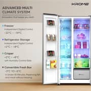 Krome Side by Side Refrigerator 595L Black - KR-SBS820WIH