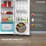 Krome Side by Side Refrigerator 595L Black - KR-SBS820WIH