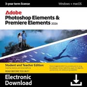 Adobe Photoshop & Premiere Elements 2026 Student & Teacher Edition 3 Year Term License - 5051254780021