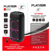 مكبر الصوت بعجلات من بلاتينيوم لون أسود AH-8550