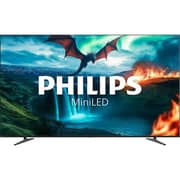 تلفزيون فيليبس بشاشة Mini LED دقة 4K Ultra HD مقاس 100 بوصة نظام تشغيل Google TV (موديل 2025) 100MLED800