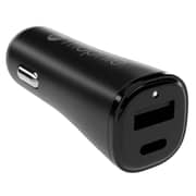 شاحن الأجهزة الذكية للسيارة موفي بمنفذين من USB-A إلى USB-C بقوة 12 واط لون أسود