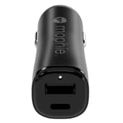 شاحن الأجهزة الذكية للسيارة موفي بمنفذين من USB-A إلى USB-C بقوة 12 واط لون أسود