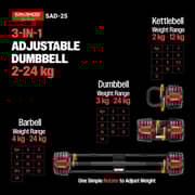 Sparnod Fitness 3-in-1 Adjustable Dumbbell - SAD-25