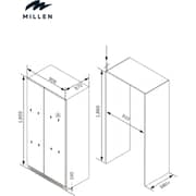 Millen Side By Side Refrigerator 455L Grey - MBSB455ID