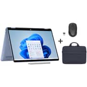 HP OmniBook 5 Flip 2-in-1 (2025) Laptop - Intel Core 5-120U / 14inch 2K IPS Touch Display / 512GB SSD / 16GB RAM / Shared Intel Graphics / Sky Blue / English & Arabic Keyboard / Middle East Version - [14-FP0033NE] + HP Wireless Mouse + Laptop Briefcase