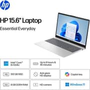 HP (2023) Laptop - 13th Gen / Intel Core i5-1334U / 15.6inch FHD / 512GB SSD / 8GB RAM / Shared Intel Iris Xe Graphics / Windows 11 / English Keyboard / Natural Silver / International Version - [15-FD0250WM]