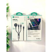 Admos 3-in-1 Fast Charge Lightning Cable Black - AM220