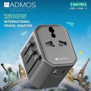 Admos Travel Adapter Black - AM701