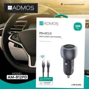 Admos Intelligent Car Charger Black - AM-812Pd