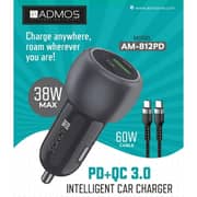 Admos Intelligent Car Charger Black - AM-812Pd