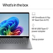 HP OmniBook X Flip Convertible (2025) Copilot+ PC - AMD Ryzen AI 7-350 / 14inch FHD+ / 1TB SSD / 24GB RAM / Shared AMD Radeon 860M Graphics / Windows 11 / English Keyboard / Meteor Silver / International Version - [255 G10]