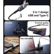 Yesido 2-In-1 USB-C To C Cable 1.2m Black - CA165C