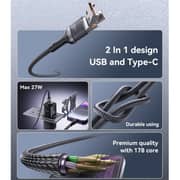 Yesido 2-In-1 USB-C To C Cable 1m Black - CA165L