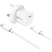 Wiwu GaN PD UK Charger with Type-C Cable White - WI-U006UKCCW