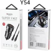 Yesido Fast Charging Car Charger Black - Y54