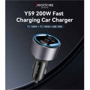 Yesido Dual TC Ports And QC Car Charger Black - Y59