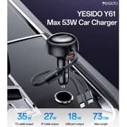Yesido Fast Charging Car Charger Black - Y61