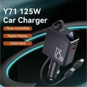 Yesido Car Charger with Charging Cable Black - Y71