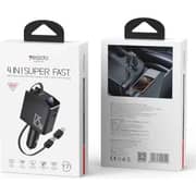 Yesido Car Charger with Charging Cable Black - Y71