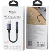 Yesido Aluminum Alloy Audio Cable Balck - YAU46