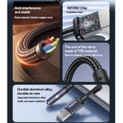 Yesido Aluminum Alloy Audio Cable Balck - YAU46