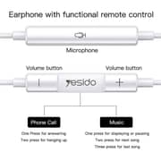 Yesido Wired In Ear Earphone White