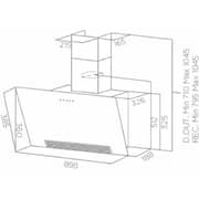 Baumatic Built-in Vertical Wall Mounted Hood 90cm Black - BMECH9CWVBL