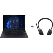 Lenovo ThinkPad E14 Gen 7 (2025) AI PC - 2nd Series / Intel Core Ultra 7-255H / 14inch WUXGA / 512GB SSD / 16GB RAM / Shared Intel Arc 140T GPU / Windows 11 Pro / English & Arabic Keyboard / Black / Middle East Version - [21SX006BGR] + LB310 Headset