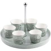 Otantik Jiwar Blue And Silver Arabic Coffee 7pcs Set - Et2719