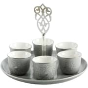 Otantik Naqsh Grey And Silver Arabic Coffee 7pcs Set - Et2968