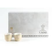 Otantik Naqsh Ivory And Gold Arabic Coffee Cups 12pcs Set - Et2957