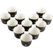 Otantik Naqsh Black And Gold Arabic Coffee Cups 12pcs Set - Et2959