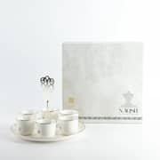 Otantik Naqsh White And Silver Arabic Coffee 7pcs Set - Et2966
