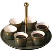 Otantik Atheer Olive And Gold Arabic Coffee 7pcs Set - Et2501