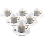 Otantik Asalah Grey and Gold Turkish Coffee 12pc Set - Et2535