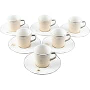 Otantik Asalah Creamy and Silver Turkish Coffee 12pc Set - Et2537