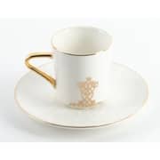 Otantik Naqsh White and Gold Porcelain Turkish Coffee 12pc Set - Et2945