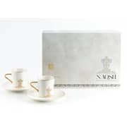 Otantik Naqsh White and Gold Porcelain Turkish Coffee 12pc Set - Et2945