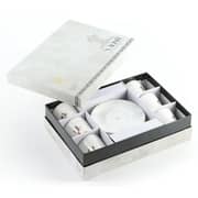 Otantik Naqsh White and Gold Porcelain Turkish Coffee 12pc Set - Et2945