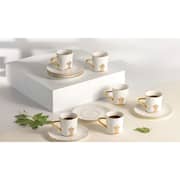 Otantik Naqsh White and Gold Porcelain Turkish Coffee 12pc Set - Et2945