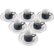Otantik Ather Blue and Sliver Turkish Coffee 12pc Set - Et2484