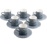 Otantik Jiwar Blue and Silver Turkish Coffee 12pc Set - Et2650
